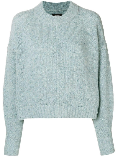 Isabel Marant Cropped Boxy Sweater In Blue