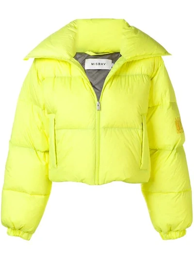 Misbhv Yellow Down Jacket In Greenfluo