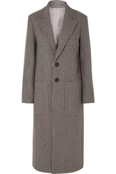 Joseph Marko Houndstooth Woven Coat In Sand