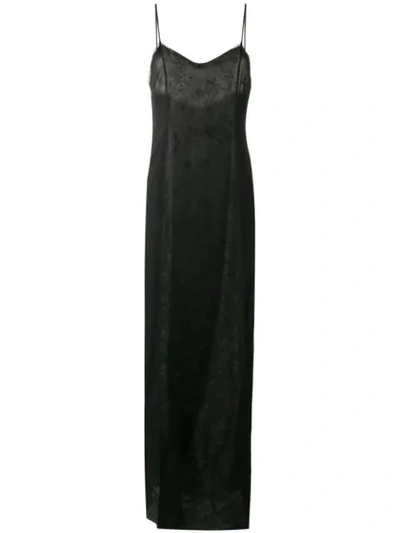 Almaz Long Slip Dress - Black
