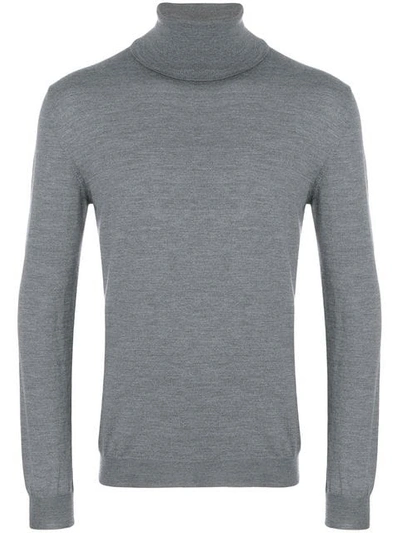 Zanone Roll Neck Sweatshirt In Gray