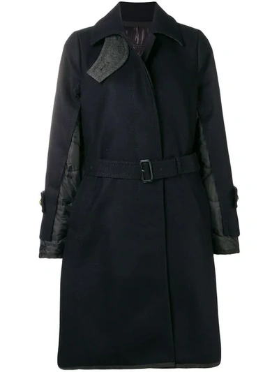 Sacai Quilted Back Coat - Blue
