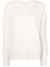 Barrie Troisieme Dimension Cashmere V-neck Pullover In White