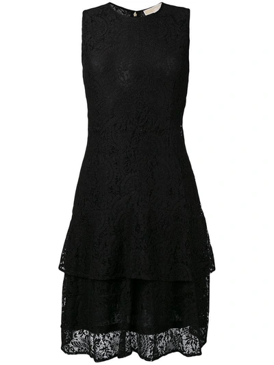 Michael Michael Kors Floral Lace Dress In Black