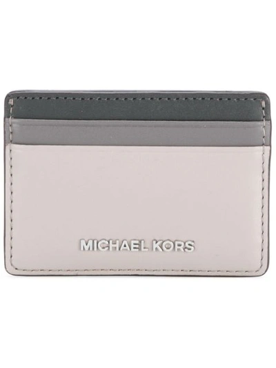 Michael Michael Kors Colour Block Cardholder In Grey