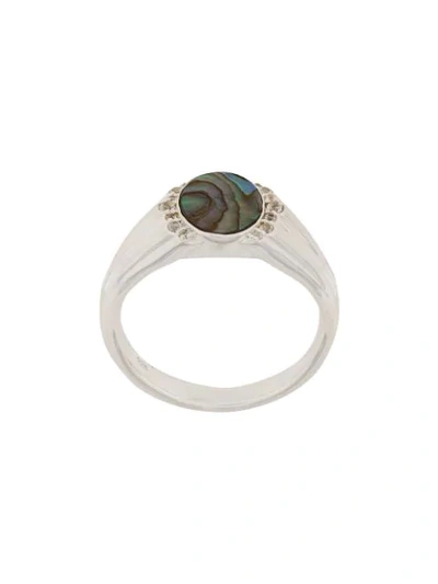 Astley Clarke Abalone Luna Signet Ring In Metallic