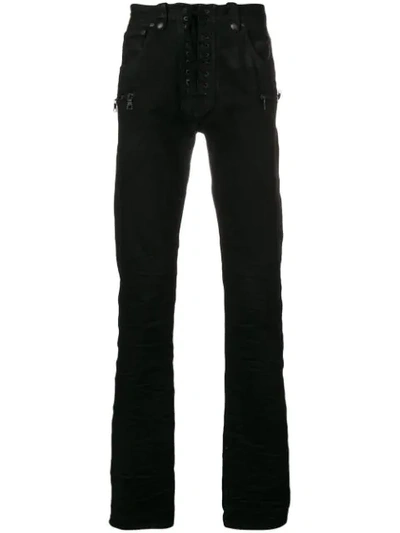 Ben Taverniti Unravel Project Skinny Lace-up Jeans In Black