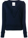 Barrie Romantic Timeless Cashmere V Neck Pullover In Blue