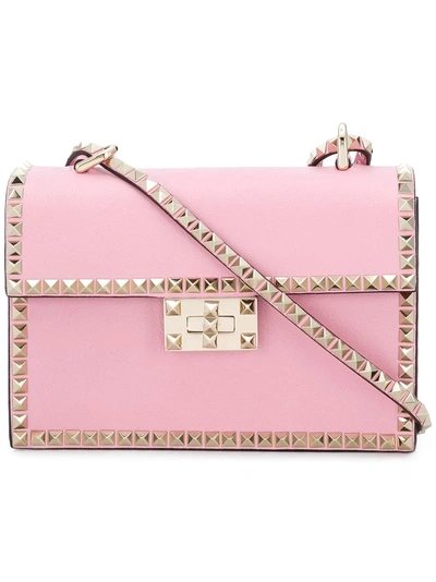 Valentino Garavani Small  Rockstud Shoulder Bag In Pink