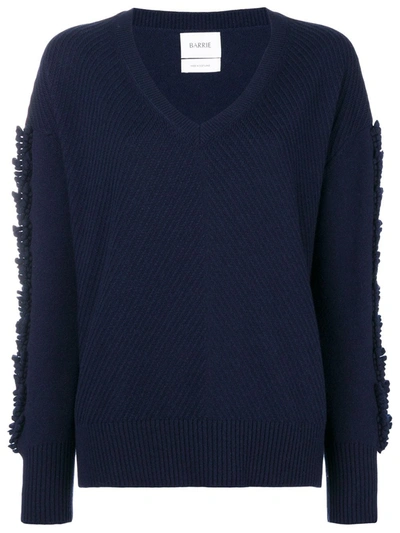 Barrie Troisieme Dimension Cashmere V-neck Pullover In Blue