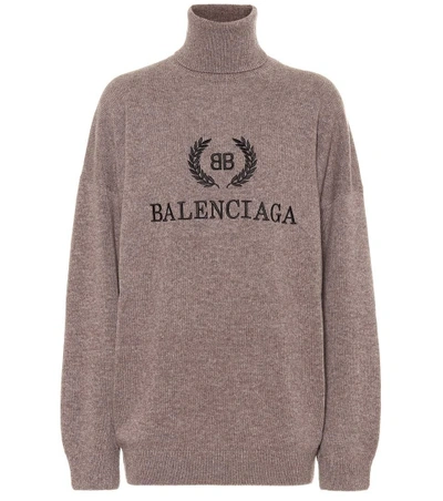 Balenciaga Bb Turtleneck Sweater In Beige | ModeSens