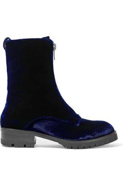 Alice And Olivia Woman Dustin Patent-leather Boots Indigo
