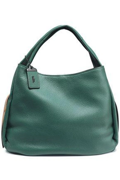 Coach Woman Textured-leather Shoulder Bag Emerald