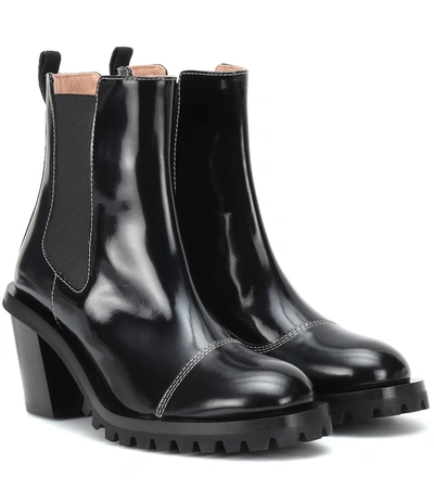 Acne Studios Patent Leather Ankle Boots In Black
