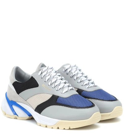 Axel Arigato Tech Runner Leather Sneakers In Blue
