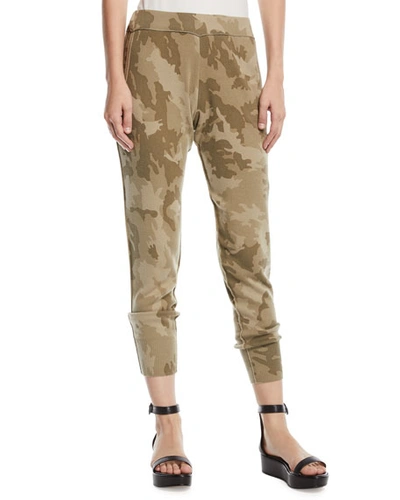 Atm Anthony Thomas Melillo Camo-print Cotton Jogger Pants In Green