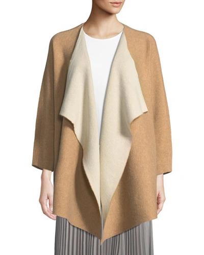 Club Monaco Lydal Open-front Cashmere Cardigan In Camel