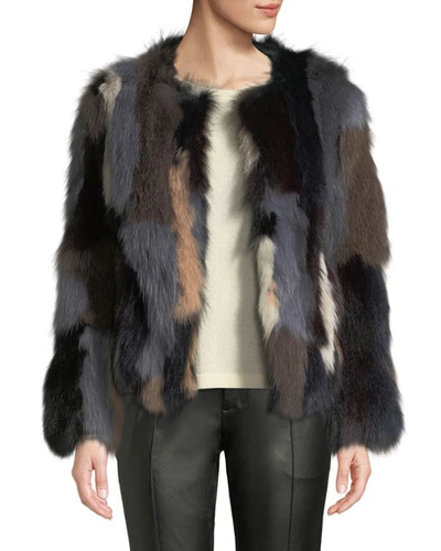 Belle Fare Multicolor Fox Fur Jacket