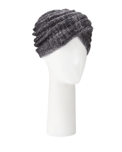 Marzi Mohair-blend Knit Turban In Dark Gray