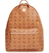 Mcm Medium Stark - Visetos Backpack - Brown In Cognac