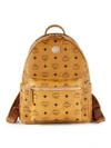 Mcm Small Stark Visetos Backpack In Cognac