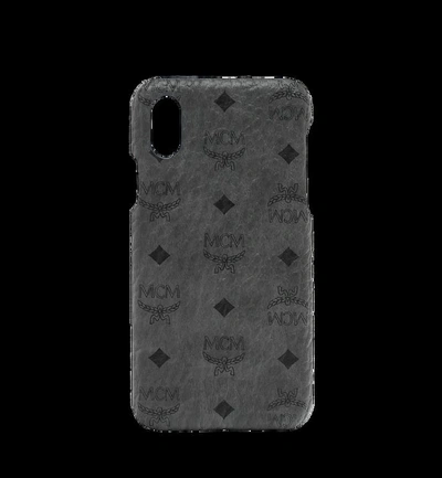 Mcm Iphone X Case In Visetos Original In Phantom Grey