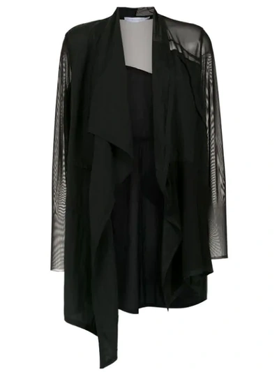 Mara Mac Sheer Coat In Black