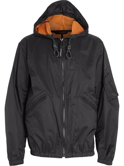 Burberry Hooded Windbreaker Jacket - Black