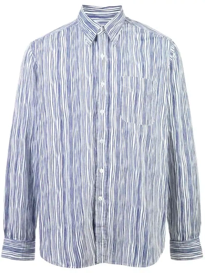 Holiday Striped Print Shirt In Blue