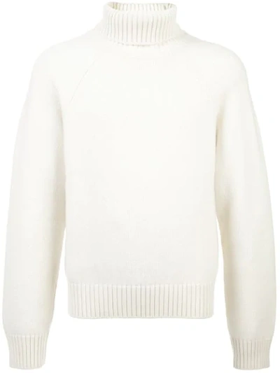 Holiday Chunky Turtle Neck Jumper White