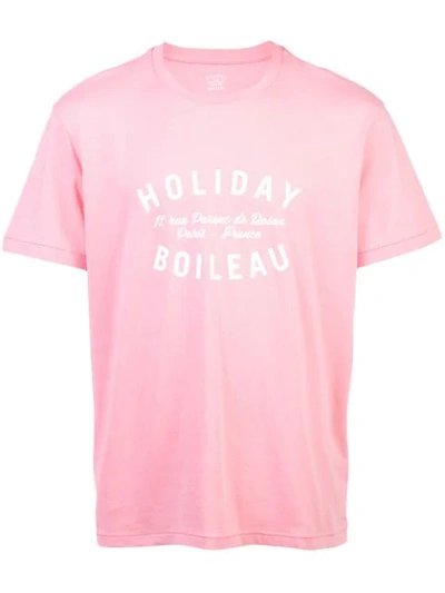 Holiday Logo Print T-shirt In Pink
