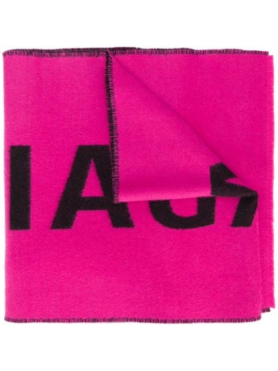 Balenciaga Intarsia Wool Scarf In Pink