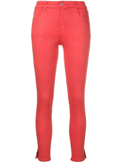 J Brand Cropped Skinny Jeans - Pink & Purple