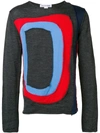 Comme Des Garçons Shirt Colour Block Patchwork Design Sweater In Grigio