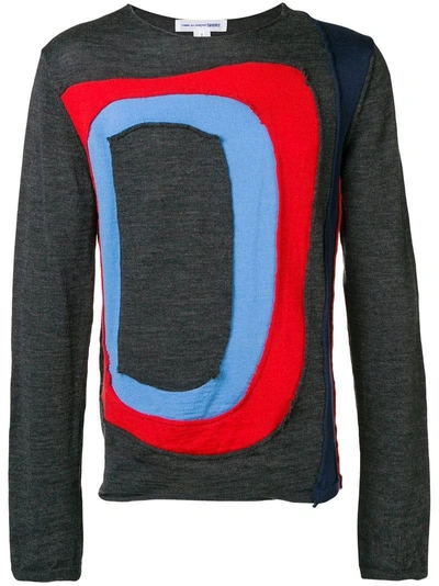 Comme Des Garçons Shirt Colour Block Patchwork Design Sweater In Grigio