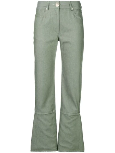 Eudon Choi Cuff Detail Trousers In Green