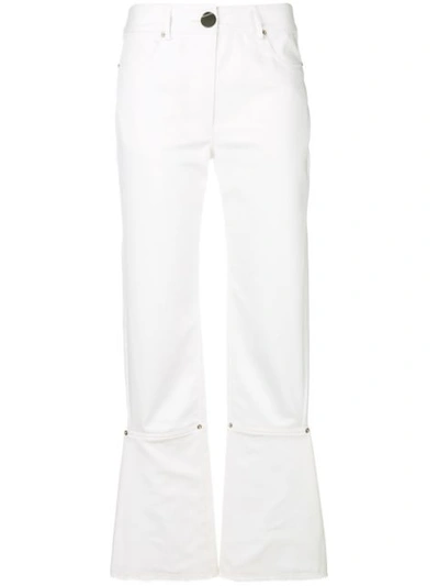 Eudon Choi Cuff Detail Trousers In White