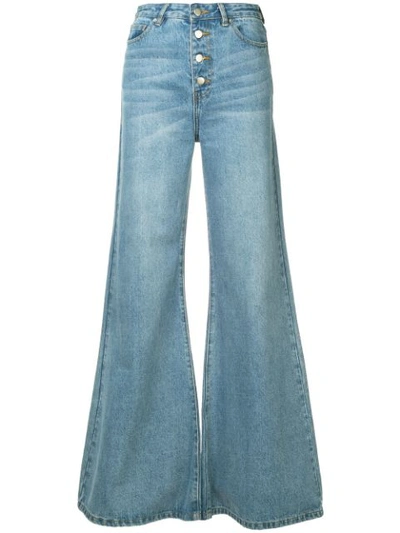 Georgia Alice Cropped High-rise Flared Jeans In Blue