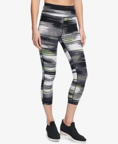 Dkny Sport Printed High-rise Cropped Leggings, Created For Macy's In Zest