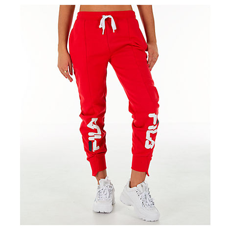 Fila Women's Alessia Reconstructed Fleece Jogger Sweatpants, Red | ModeSens