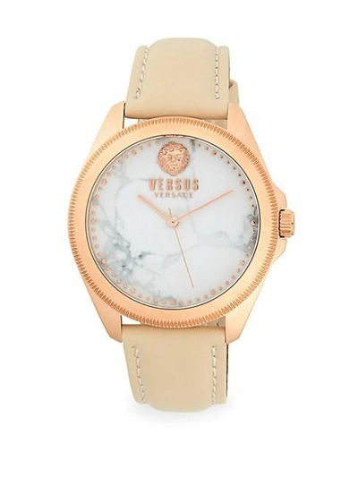 Versus Leather-strap Watch In Rose Gold