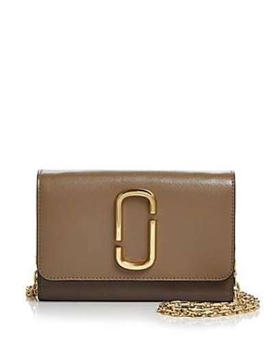 Marc Jacobs Leather Chain Wallet In French Gray/gold