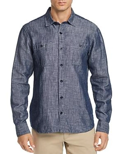 Oobe Millworks Regular Fit Chambray Shirt In Blue