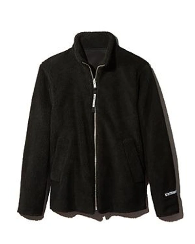 Stutterheim Varby Reversible Fleece Jacket In Black