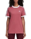 Adidas Originals Adicolor Cotton Three-stripe T-shirt In Maroon