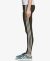 Adidas Originals Adicolor Three-stripe Leggings In Night Cargo Green