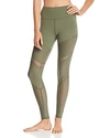 Alo Yoga Sheila High-waist Mesh-inset Leggings In Jungle