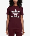 Adidas Originals Adidas Trefoil Tee In Maroon