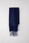 Acne Studios Canada Skinny Denim Blue Melange In Skinny Fringed Scarf