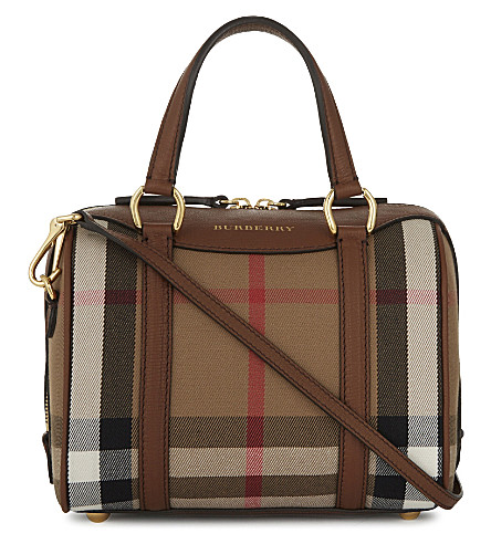 Burberry Alchester Small House Check Tote In Tan | ModeSens